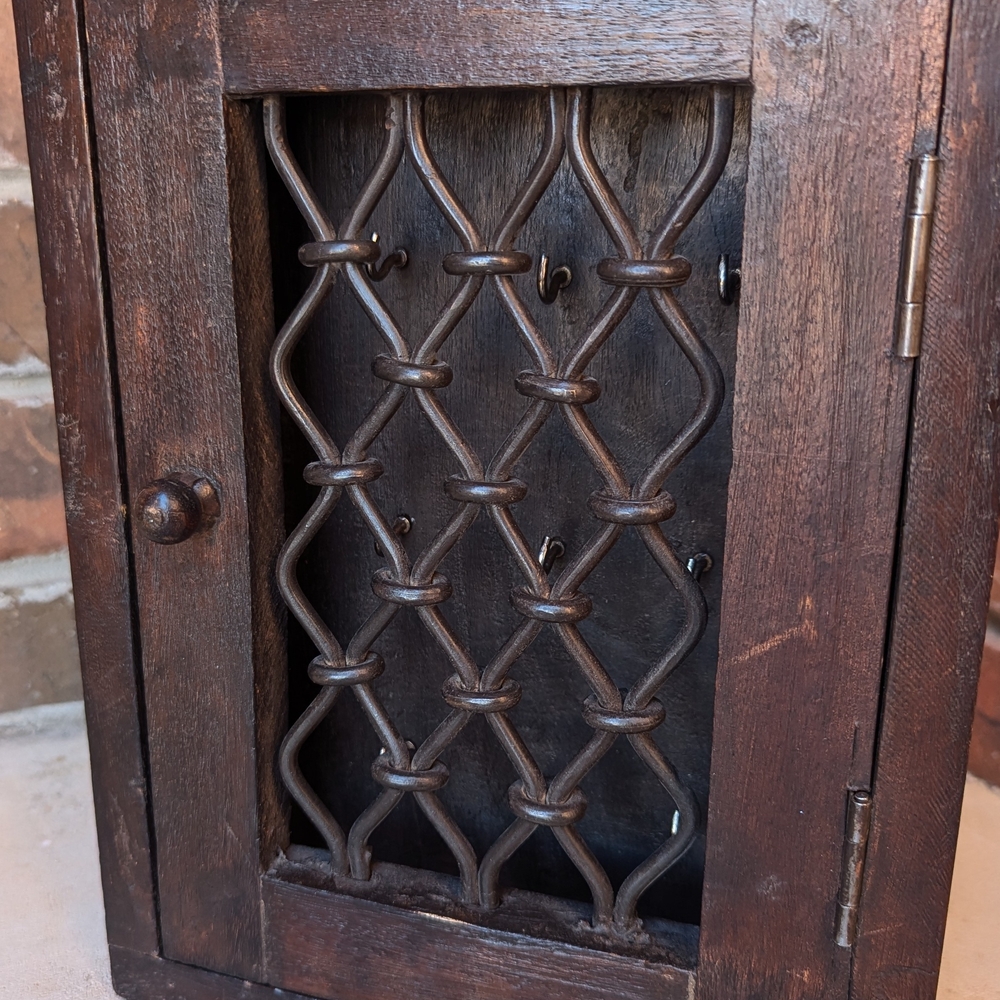 Solid Wood Key Hanging Wall Cabinet Box Rustic Farmhouse Mission Craftsman Cabin - Picture 2 of 10